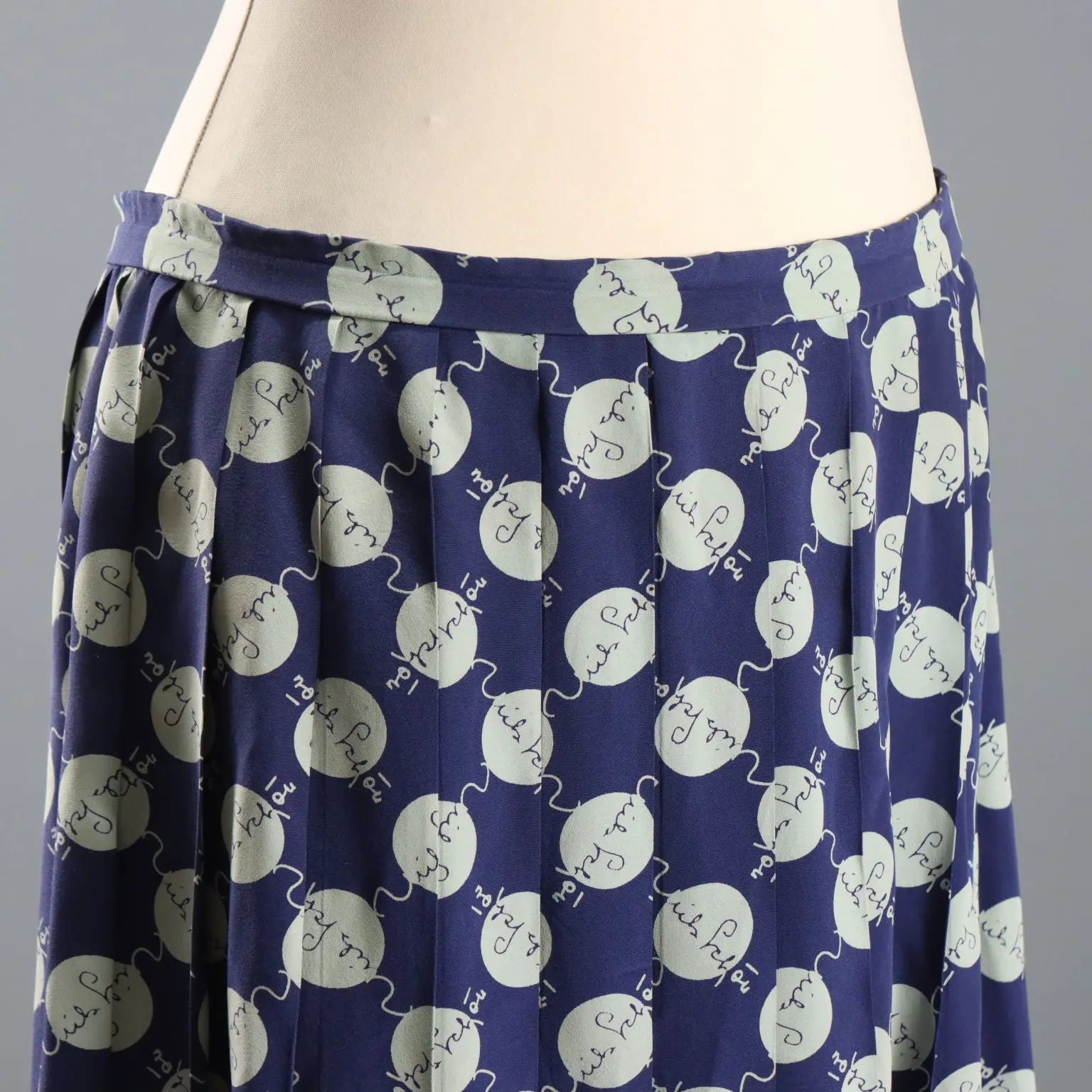 Mila Schön Vintage Skirt UK Size 14 Silk Italy 1980s