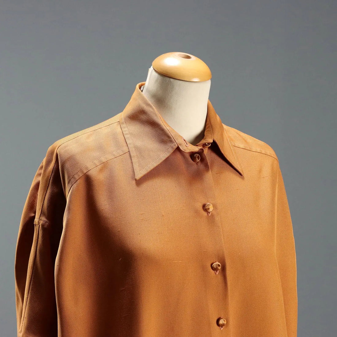 Vintage Ferré Shirt Coloured Silk UK Size 12/14 Italy 1980s-1990s