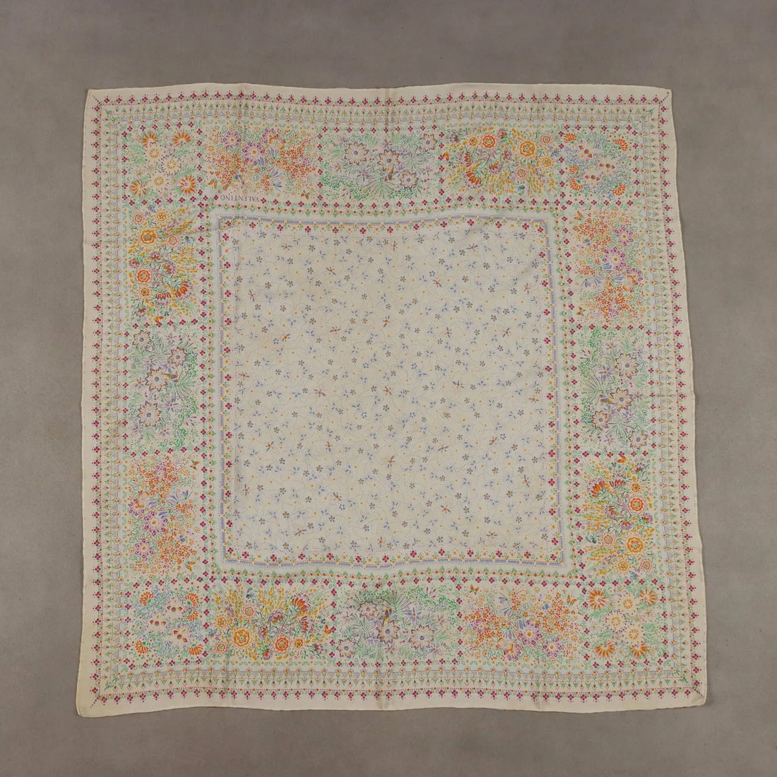 Valentino Vintage Scarf Geometric Silk Italy 1970s-1980s