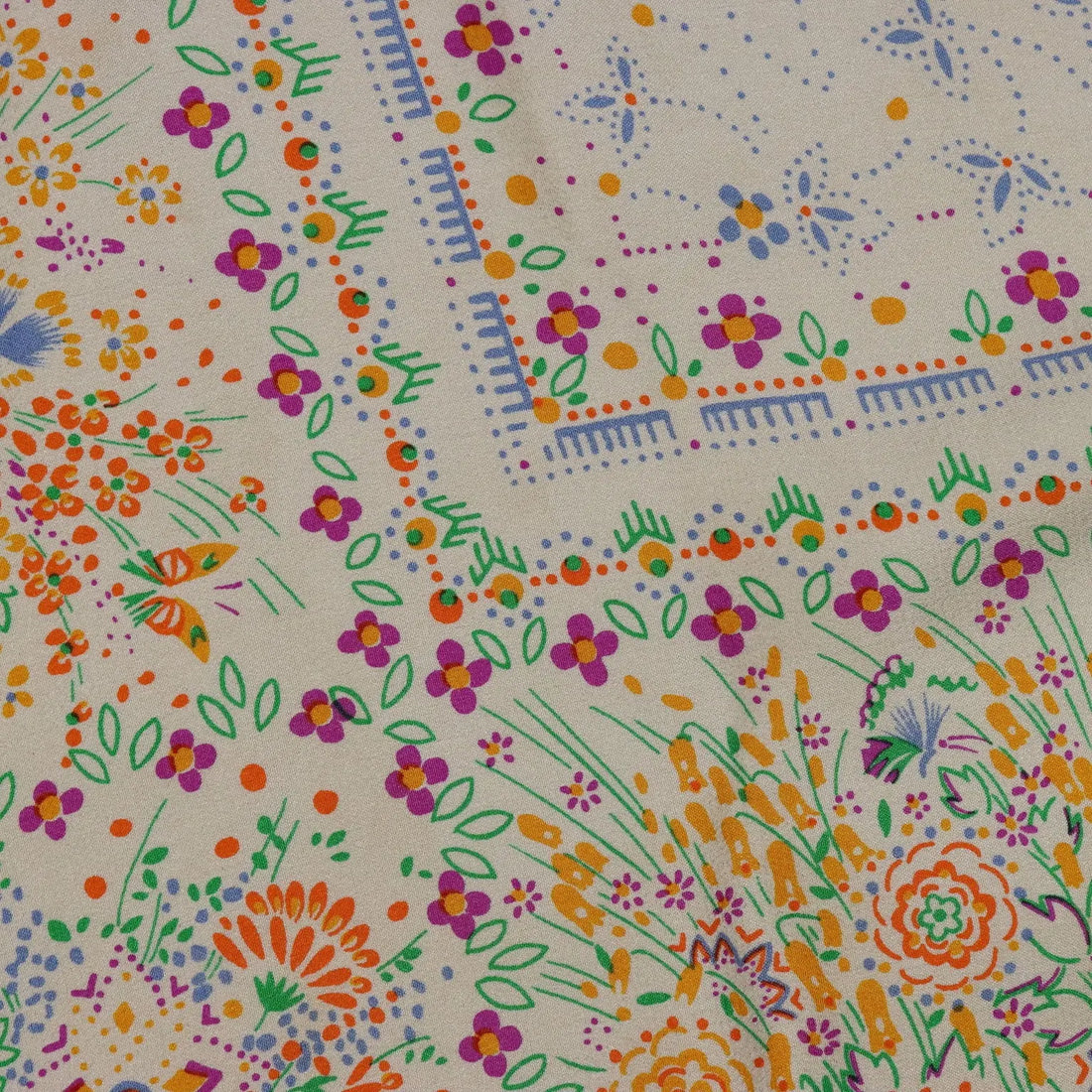 Valentino Vintage Scarf Geometric Silk Italy 1970s-1980s