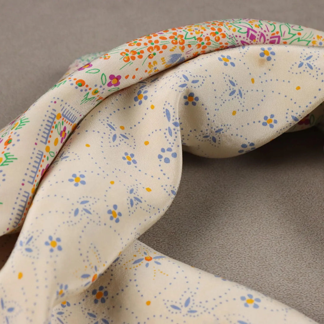 Valentino Vintage Scarf Geometric Silk Italy 1970s-1980s