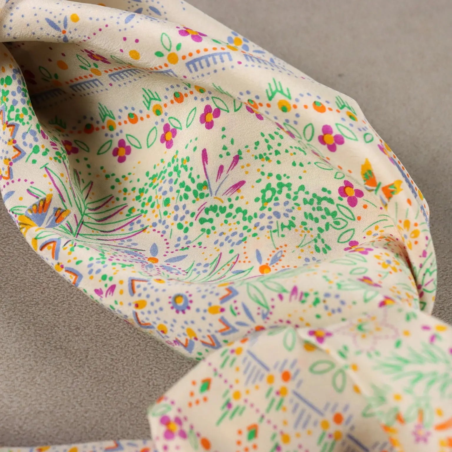 Valentino Vintage Scarf Geometric Silk Italy 1970s-1980s