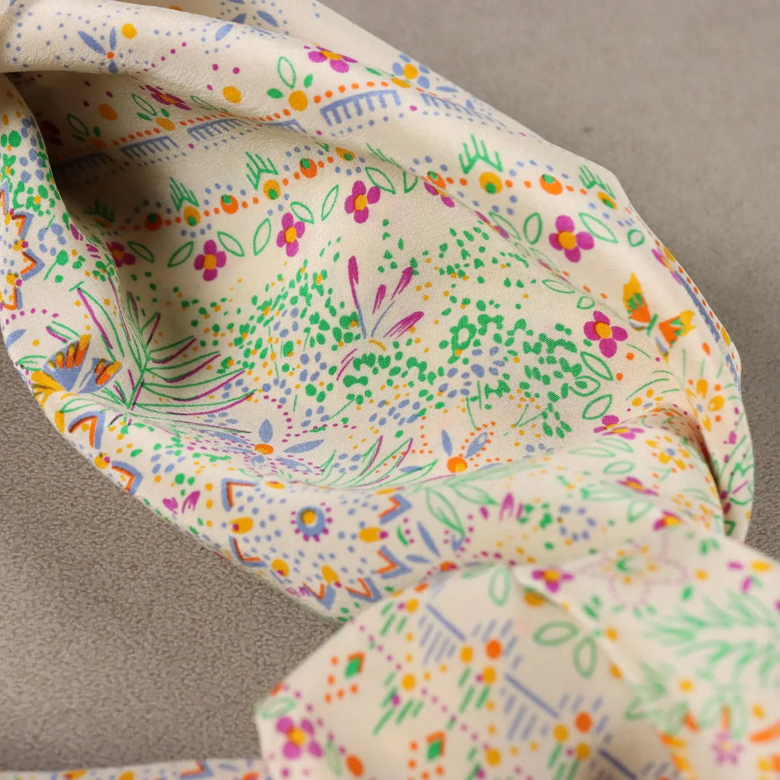 Valentino Vintage Scarf Geometric Silk Italy 1970s-1980s