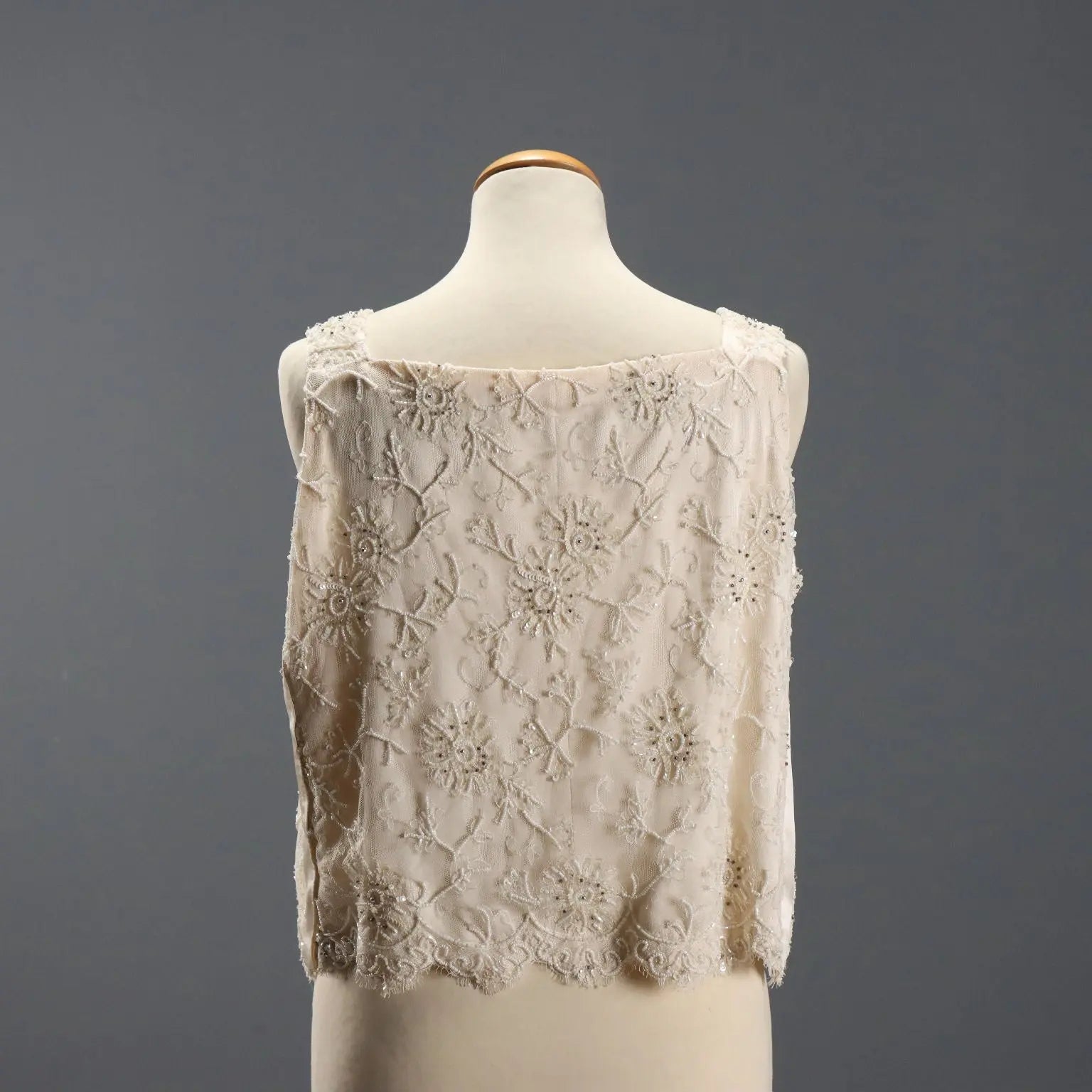Vintage Silk Top with Embroideries UK Size 14 Italy 1960s-70s