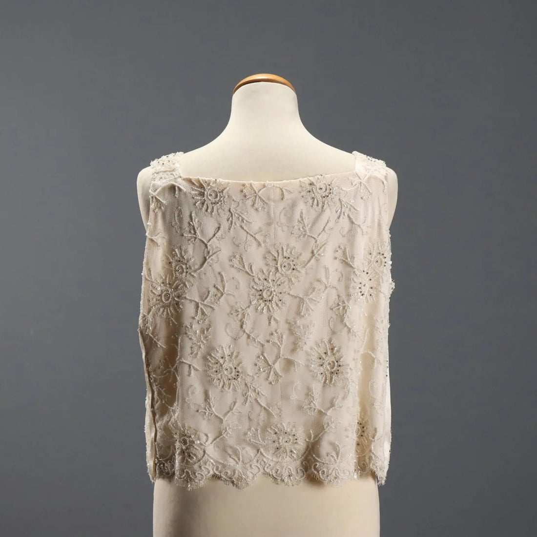 Vintage Silk Top with Embroideries UK Size 14 Italy 1960s-70s