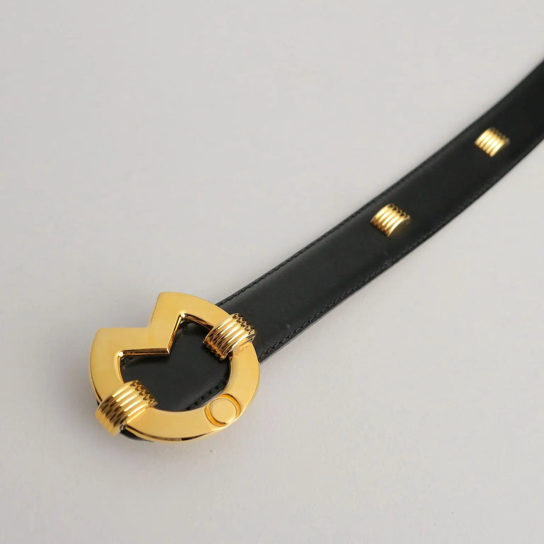 Mila Schön Vintage Belt Leather Gilded Metal Germany 1980s