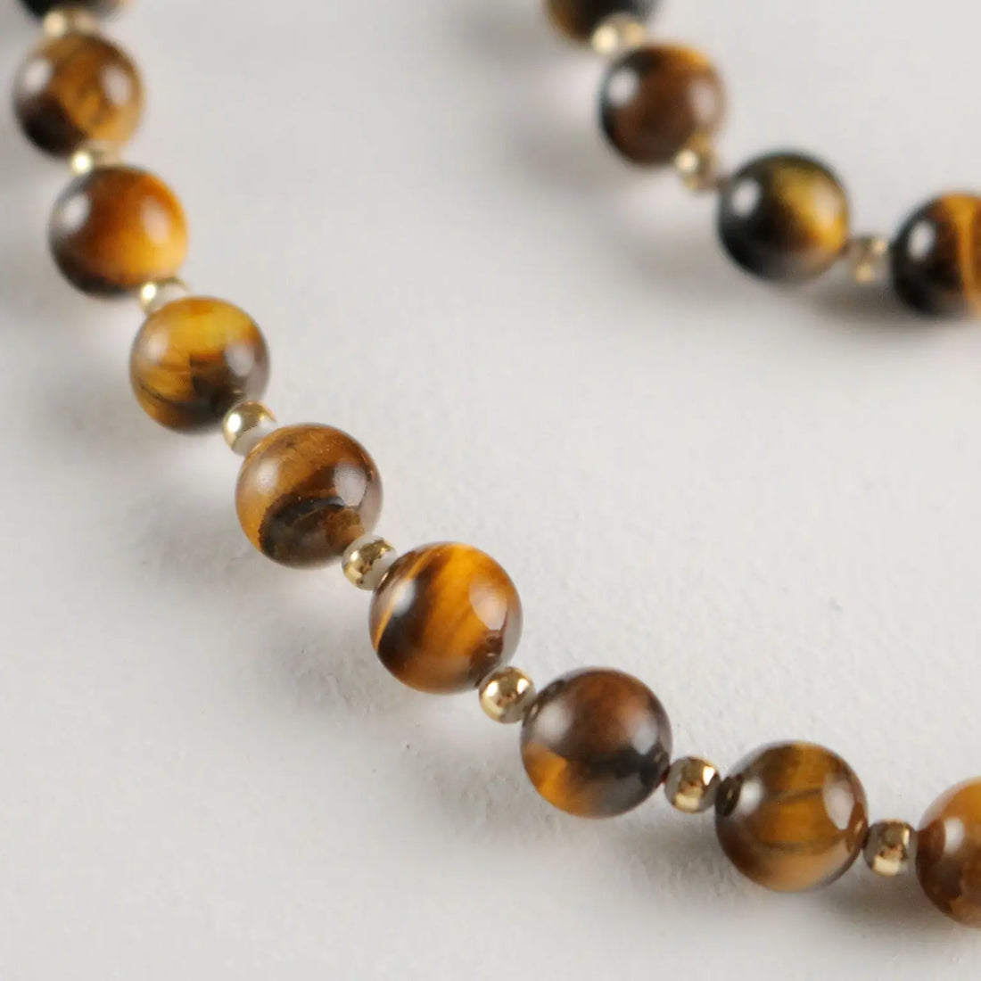 Cascio Vintage Bijoux Necklace Tiger Eye Stone Italy 1980s