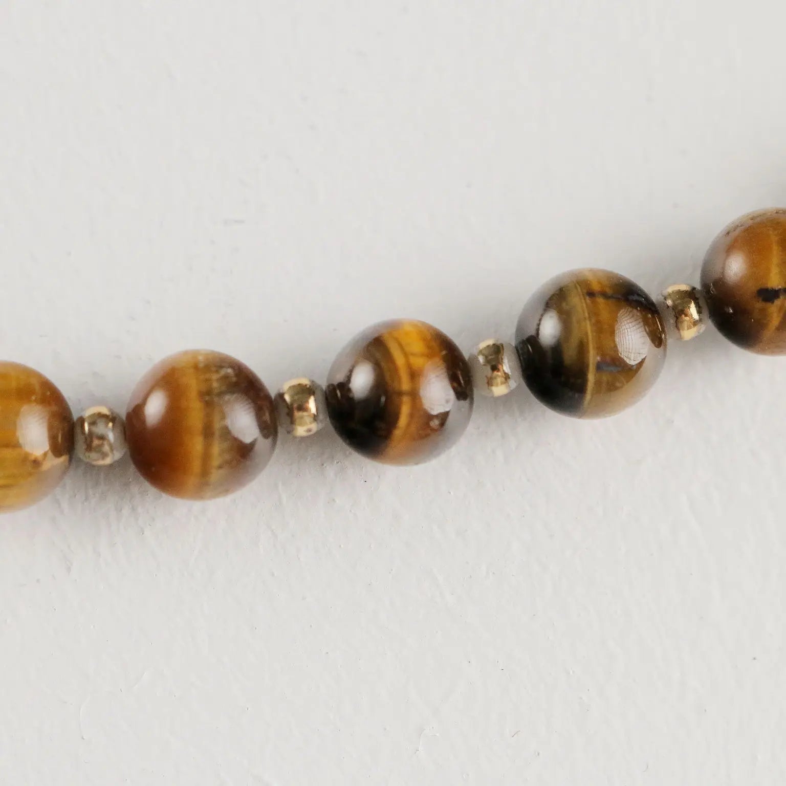 Cascio Vintage Bijoux Necklace Tiger Eye Stone Italy 1980s