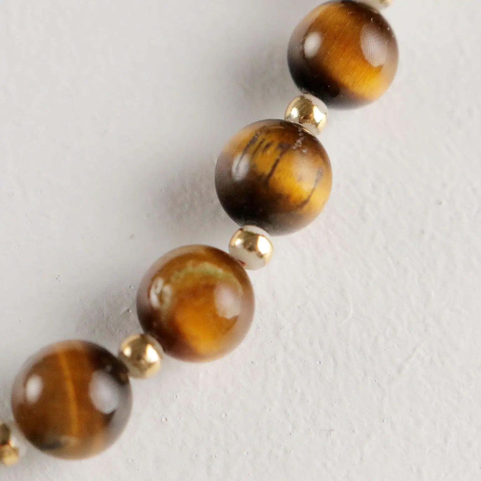 Cascio Vintage Bijoux Necklace Tiger Eye Stone Italy 1980s