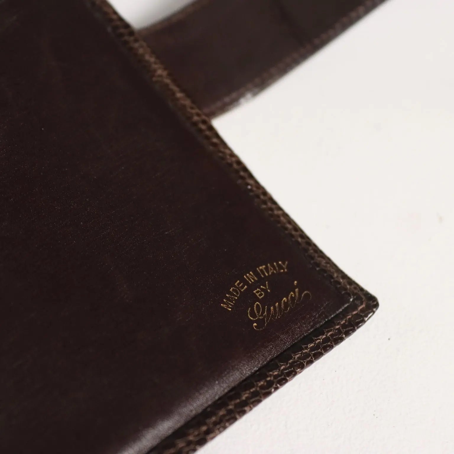 Vintage Gucci Wallet Leather Gilded Metal Italy 1970s