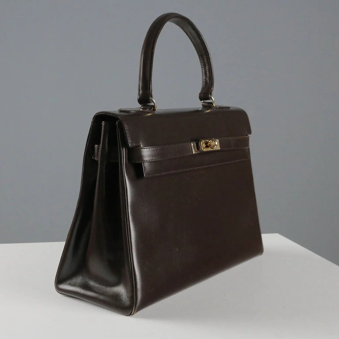 Pirovano Vintage Bag Leather Gilded Metal Italy 1960s