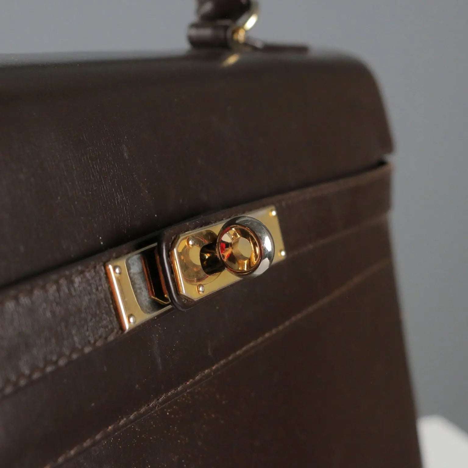 Pirovano Vintage Bag Leather Gilded Metal Italy 1960s