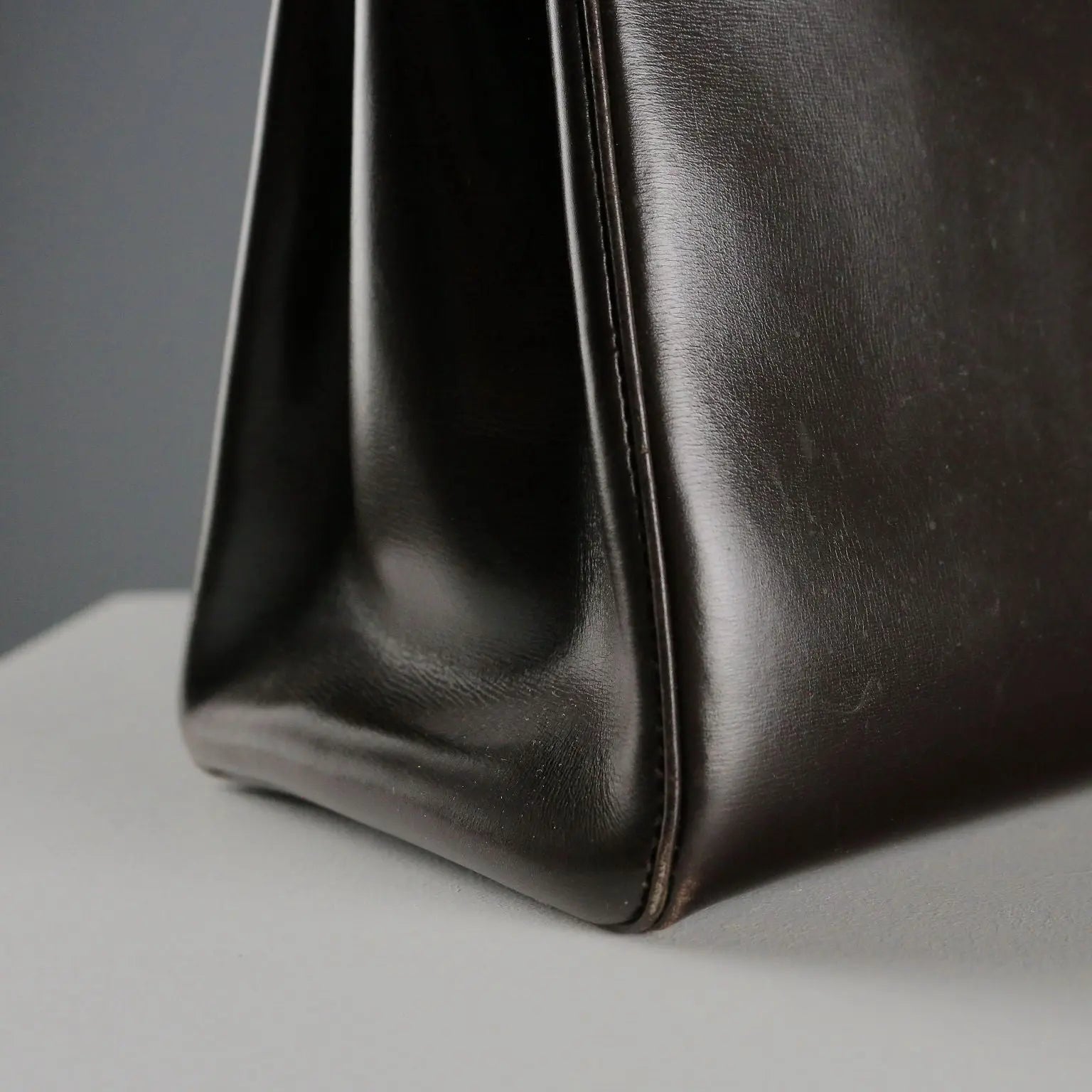 Pirovano Vintage Bag Leather Gilded Metal Italy 1960s