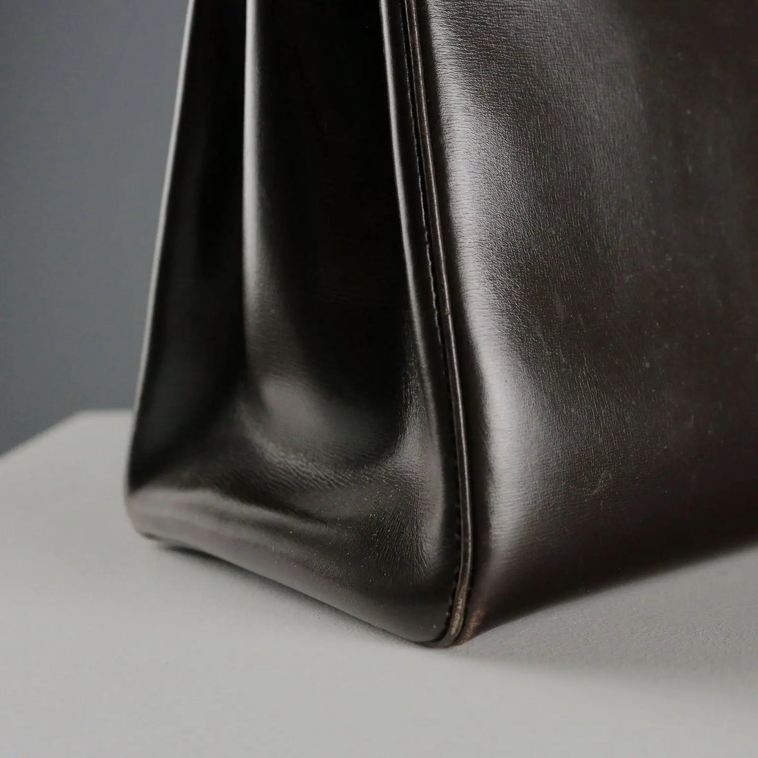 Pirovano Vintage Bag Leather Gilded Metal Italy 1960s