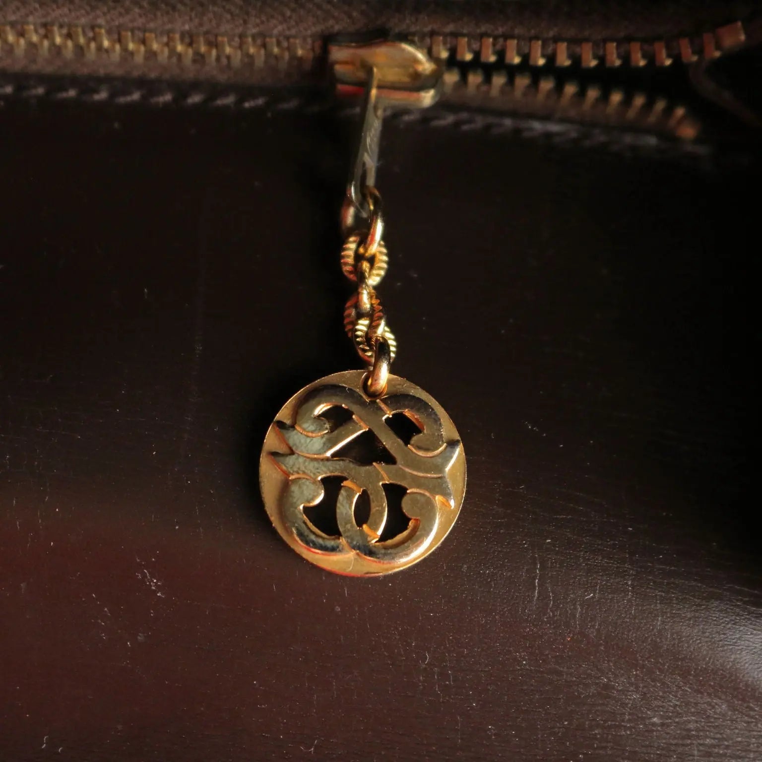 Pirovano Vintage Bag Leather Gilded Metal Italy 1960s