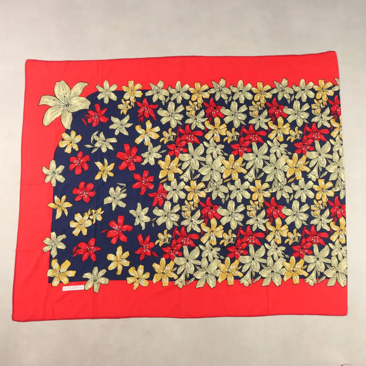 Mila Schön Maxi Vintage Scarf Cotton Flower Pattern 1970s-80s
