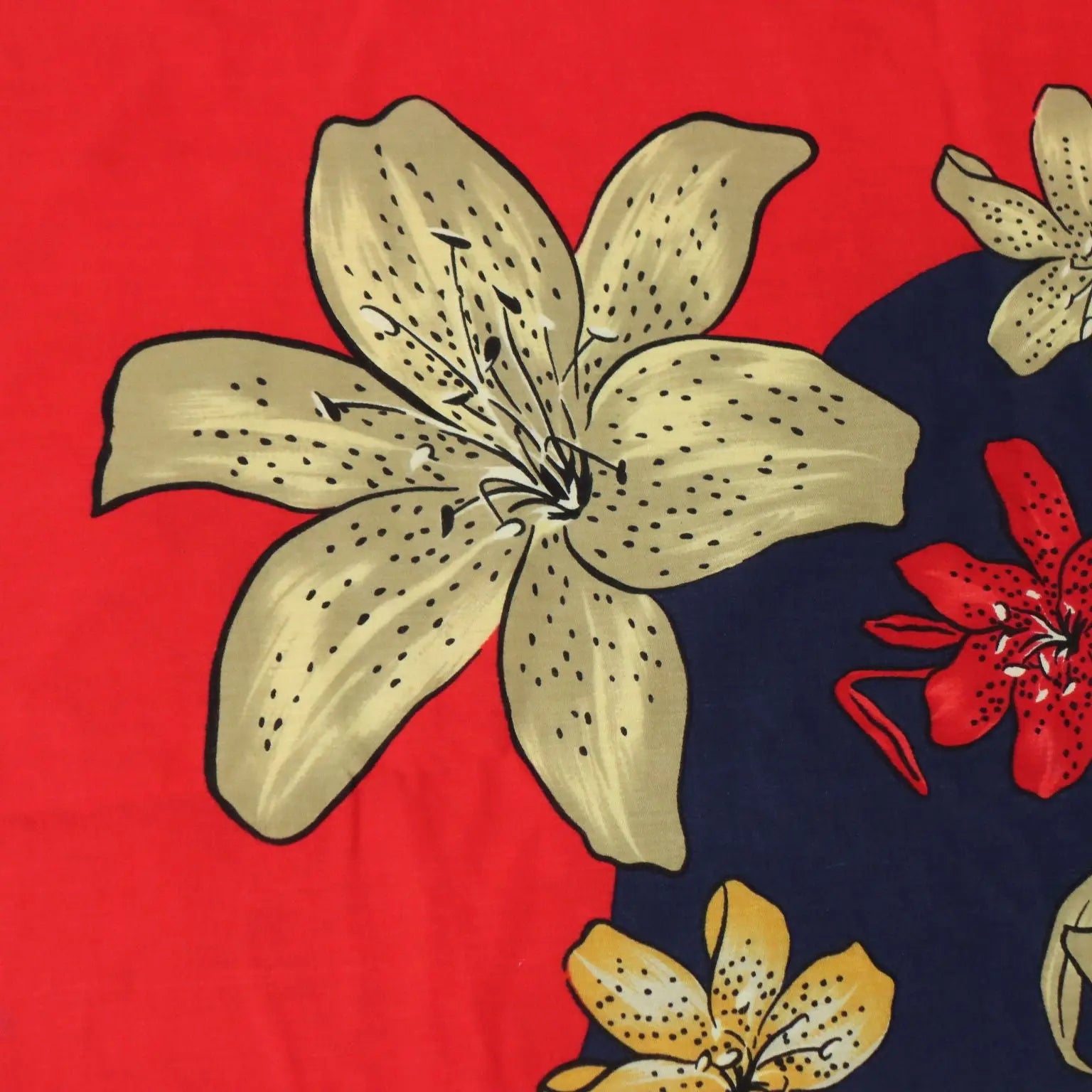 Mila Schön Maxi Vintage Scarf Cotton Flower Pattern 1970s-80s