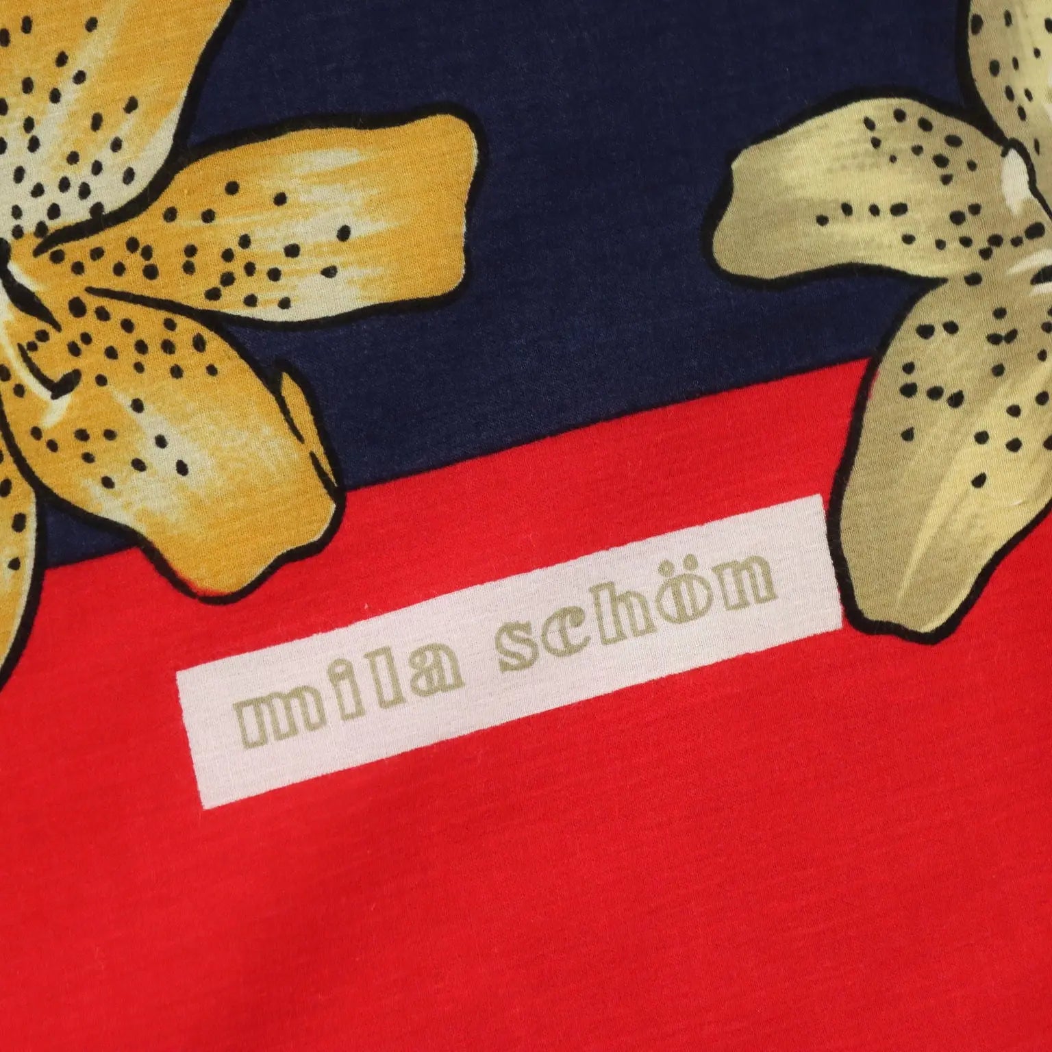 Mila Schön Maxi Vintage Scarf Cotton Flower Pattern 1970s-80s