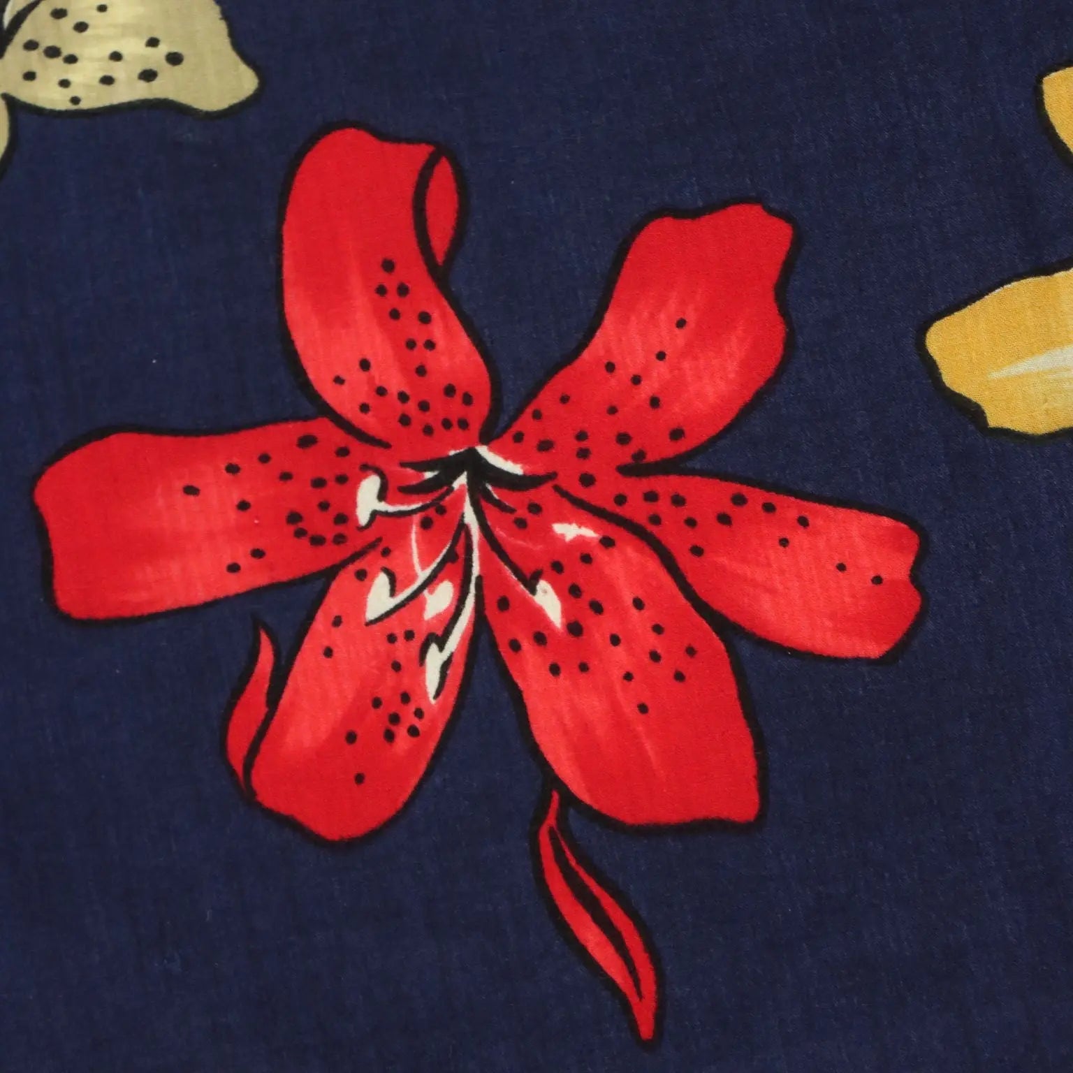 Mila Schön Maxi Vintage Scarf Cotton Flower Pattern 1970s-80s