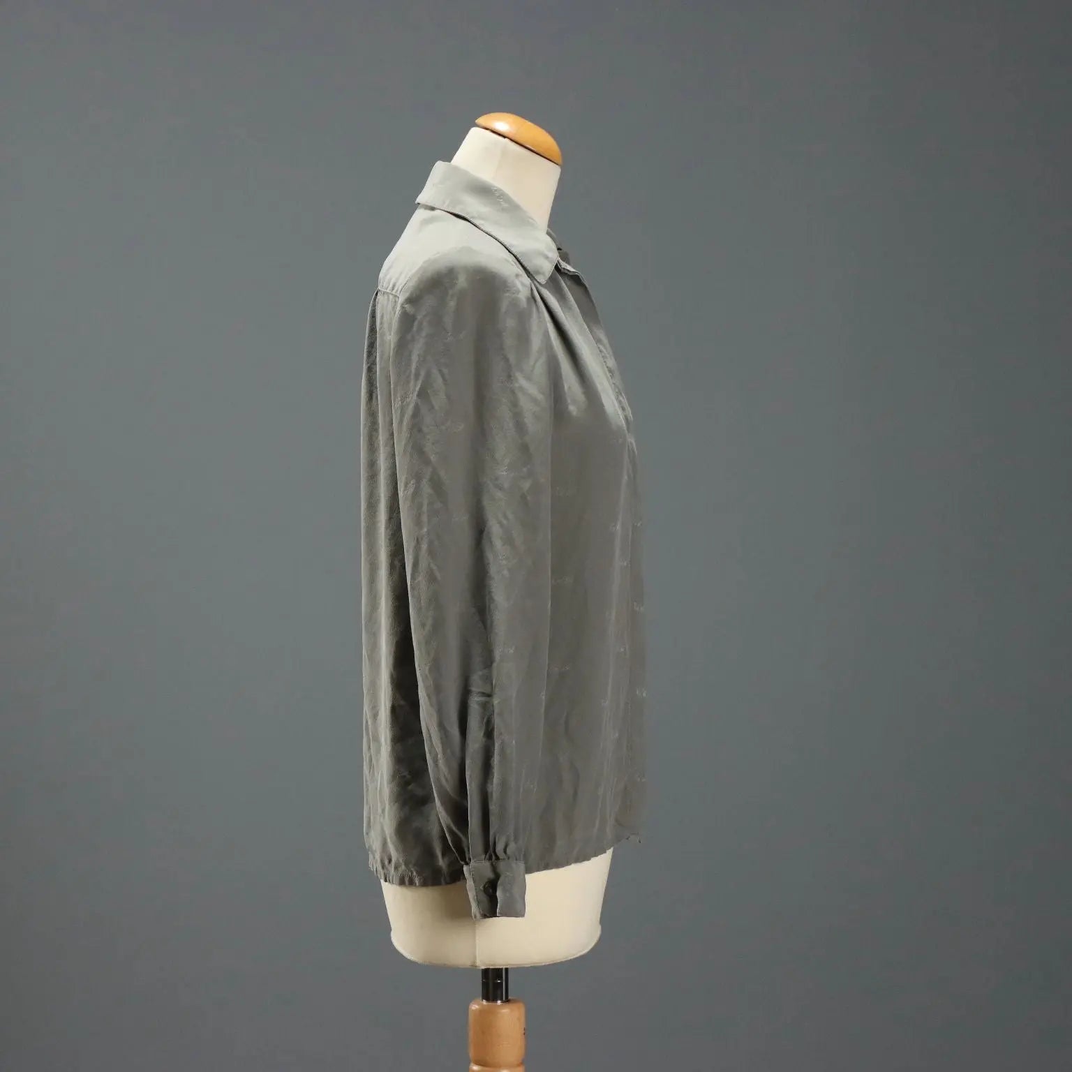 Ken Scott Vintage Shirt Monogram Silk UK Size 14 1990s
