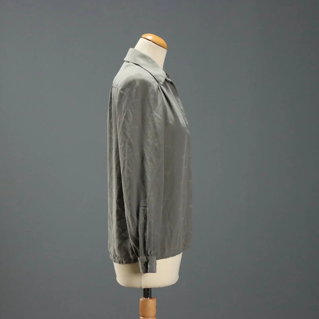 Ken Scott Vintage Shirt Monogram Silk UK Size 14 1990s