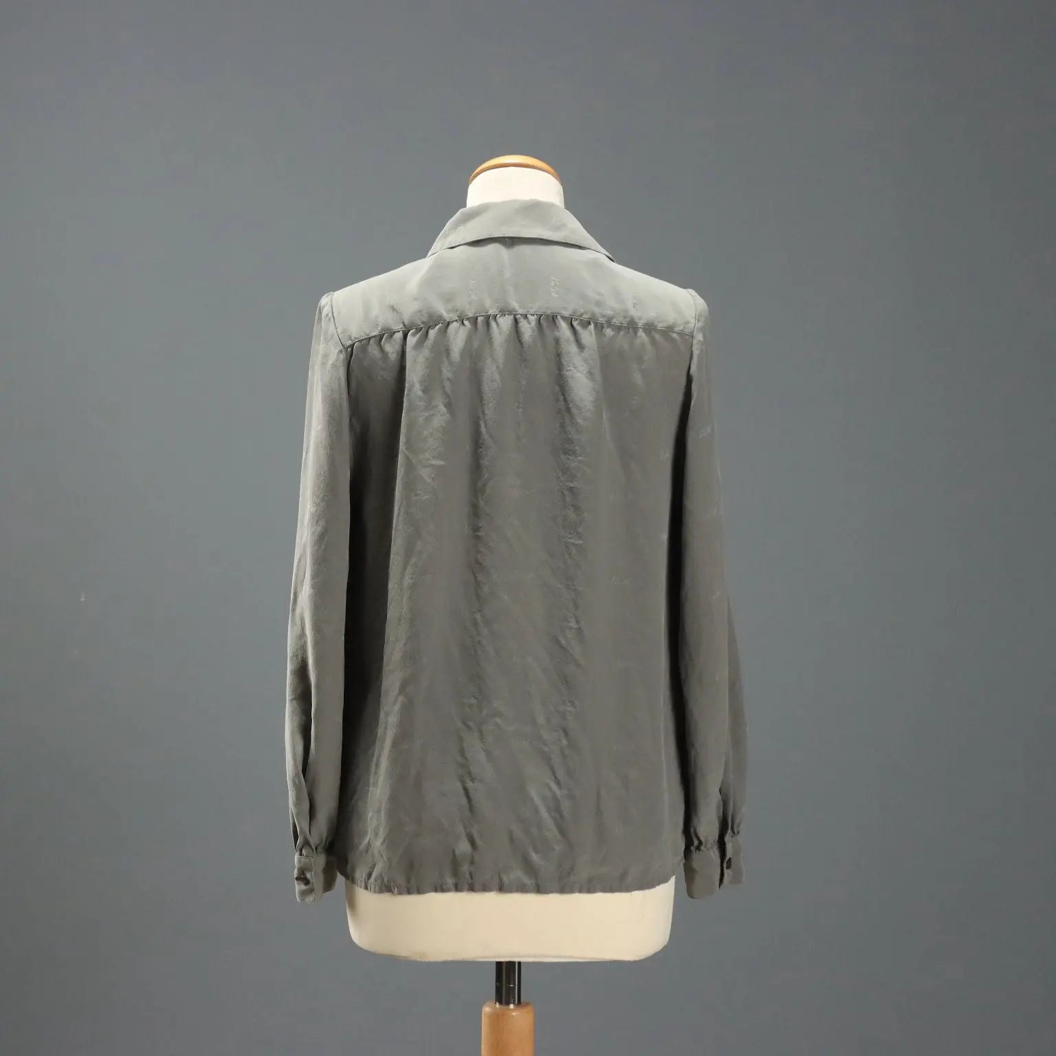 Ken Scott Vintage Shirt Monogram Silk UK Size 14 1990s