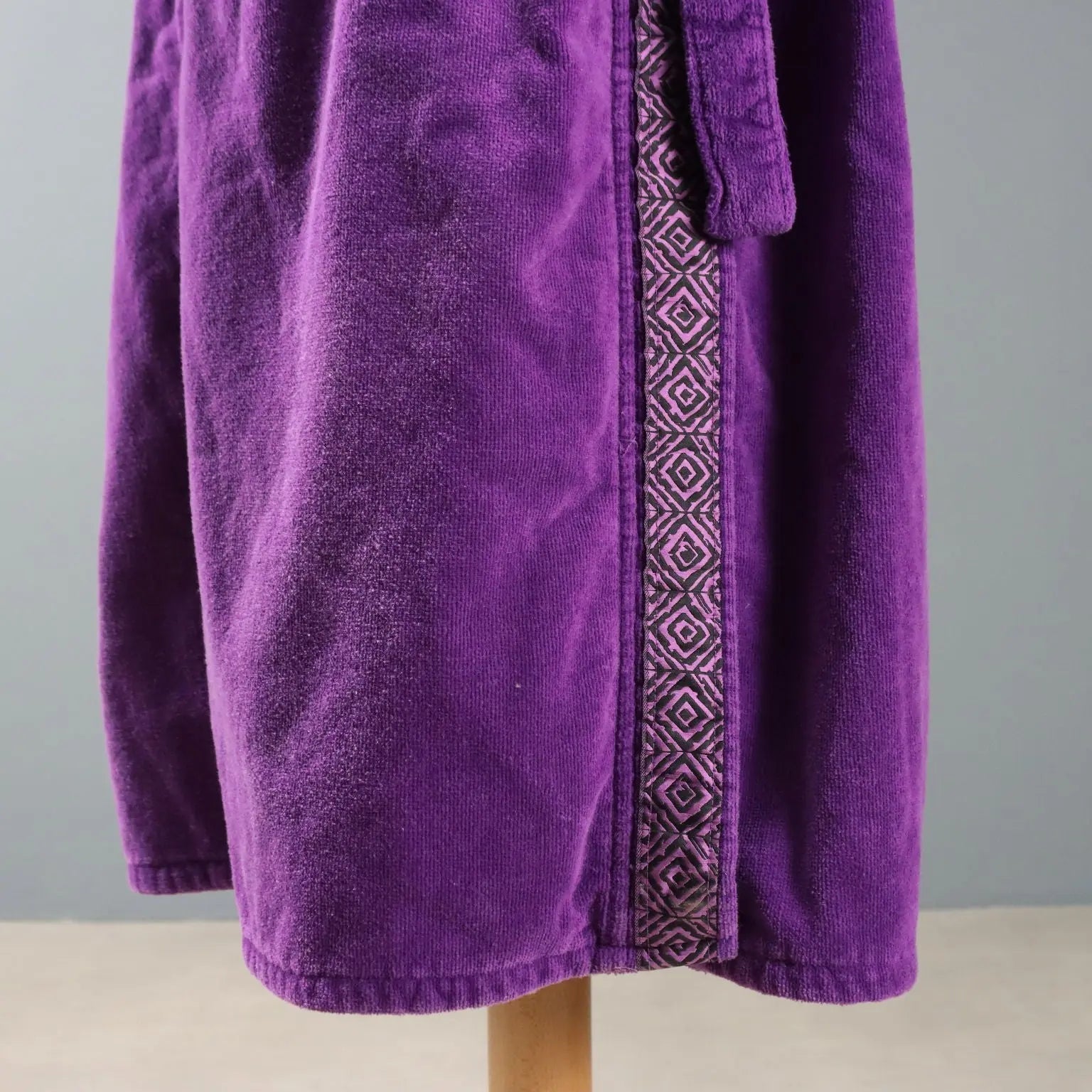 Yves Saint Laurent Purple Terry Bathrobe Vintage UK Size 12 1980s