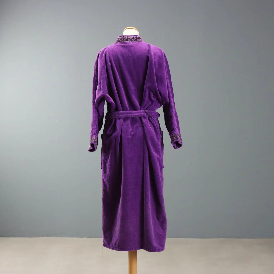Yves Saint Laurent Purple Terry Bathrobe Vintage UK Size 12 1980s