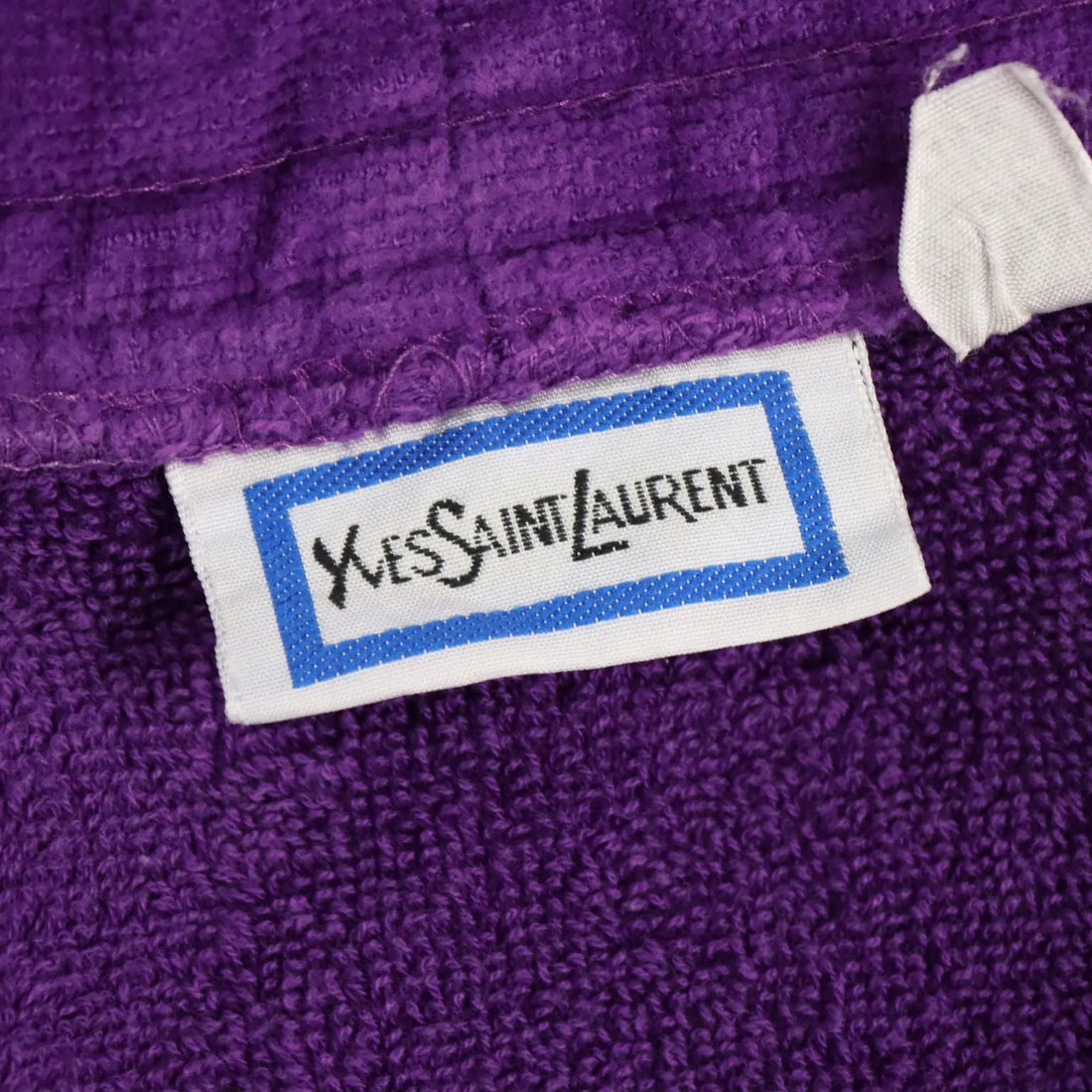 Yves Saint Laurent Purple Terry Bathrobe Vintage UK Size 12 1980s