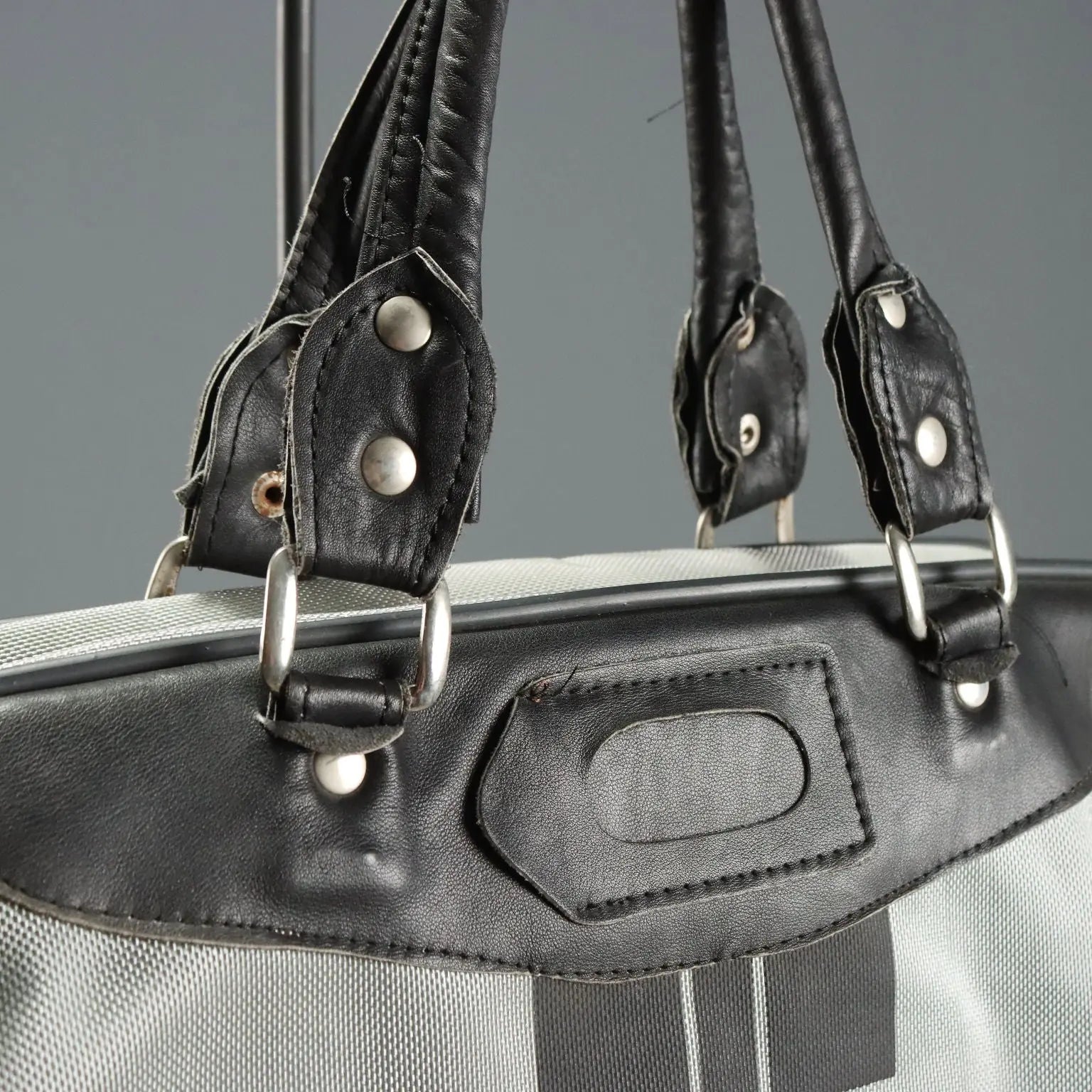 Vintage Travel Bag Bruno Magli Leather Fabric 1980s-1990s