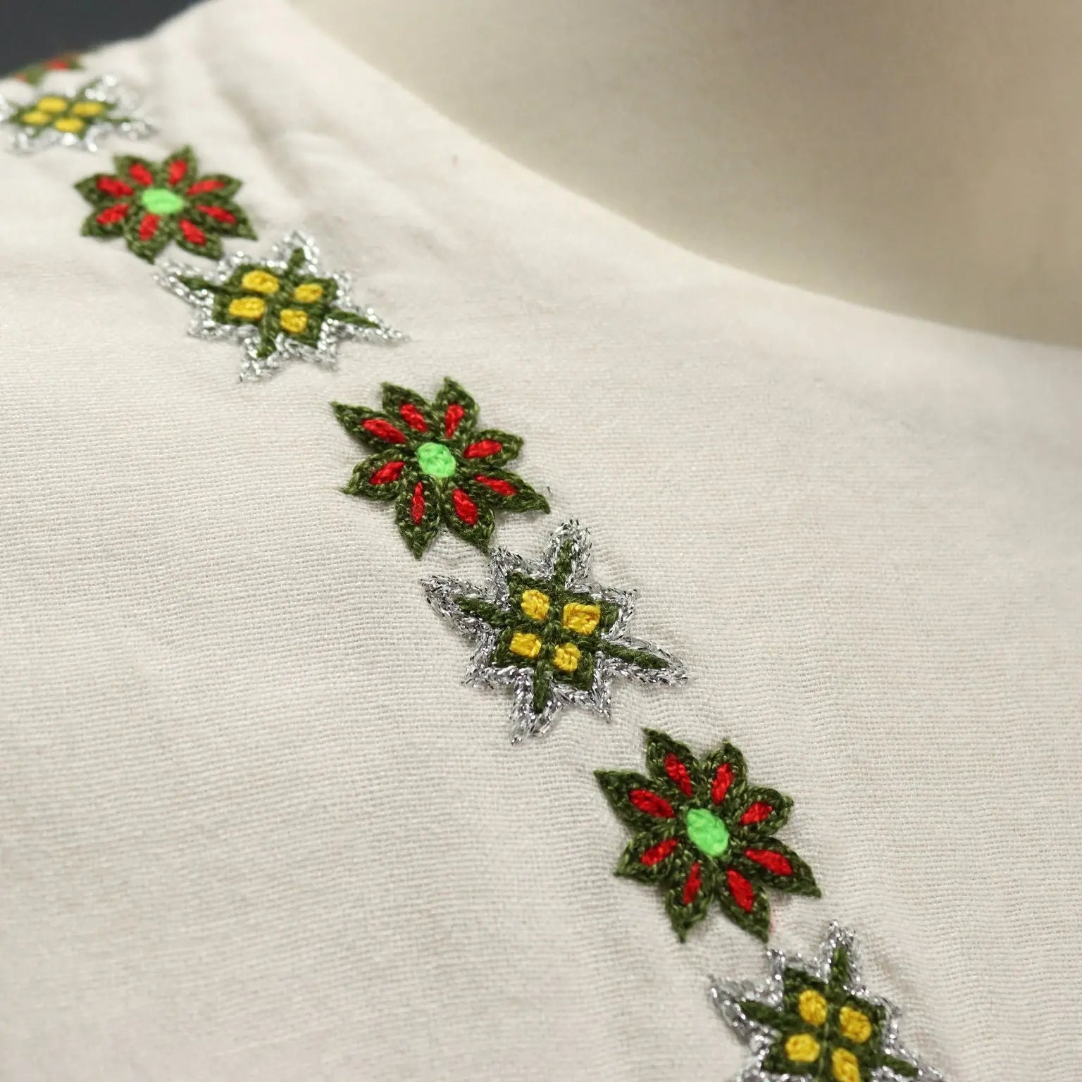 Vintage Dress Ethnic Style Linen UK Size 12 1960s-1970s