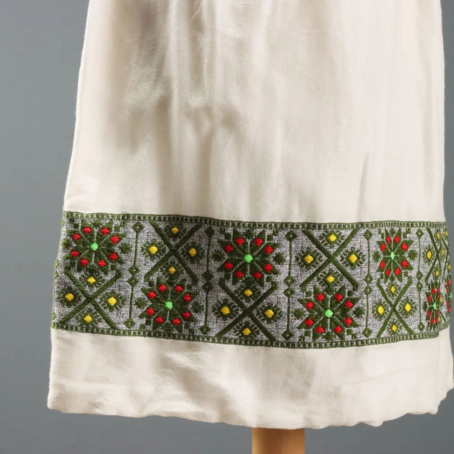Vintage Dress Ethnic Style Linen UK Size 12 1960s-1970s