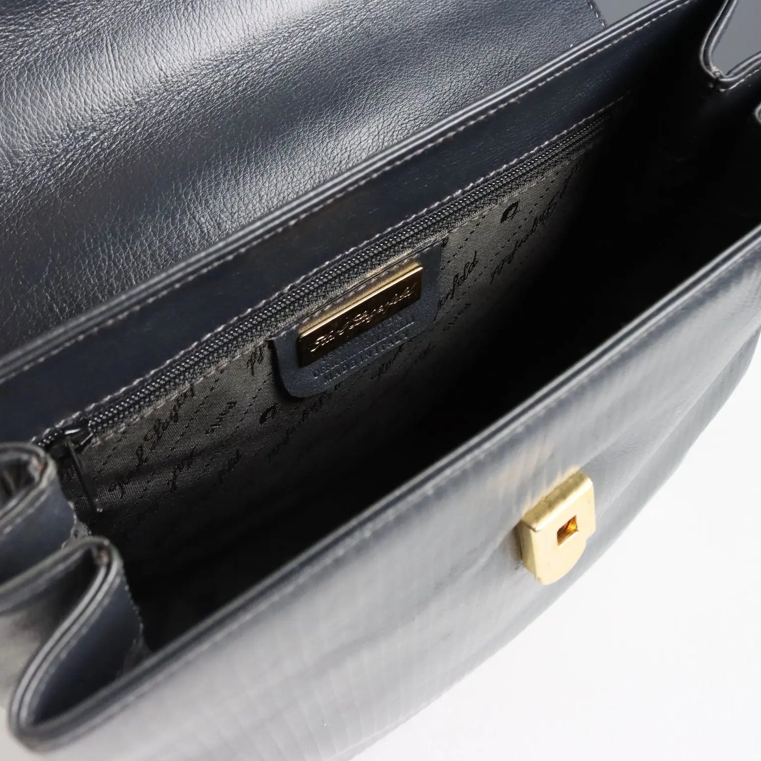 Karl Lagerfeld Bag Leather Gilded Metal Canvas France 1980s-1990s