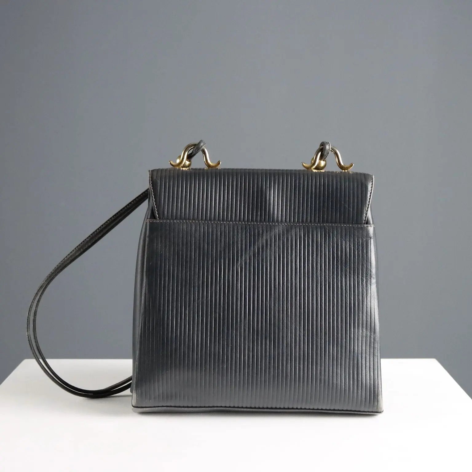 Karl Lagerfeld Bag Leather Gilded Metal Canvas France 1980s-1990s