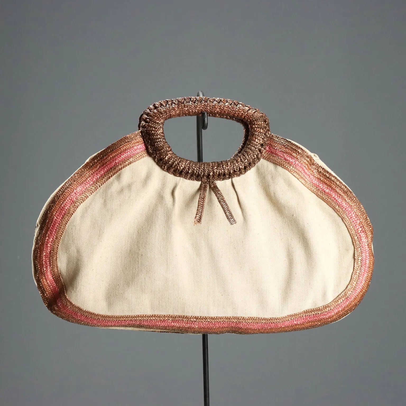 Hemp and Raffia Handbag 1970s-1980s