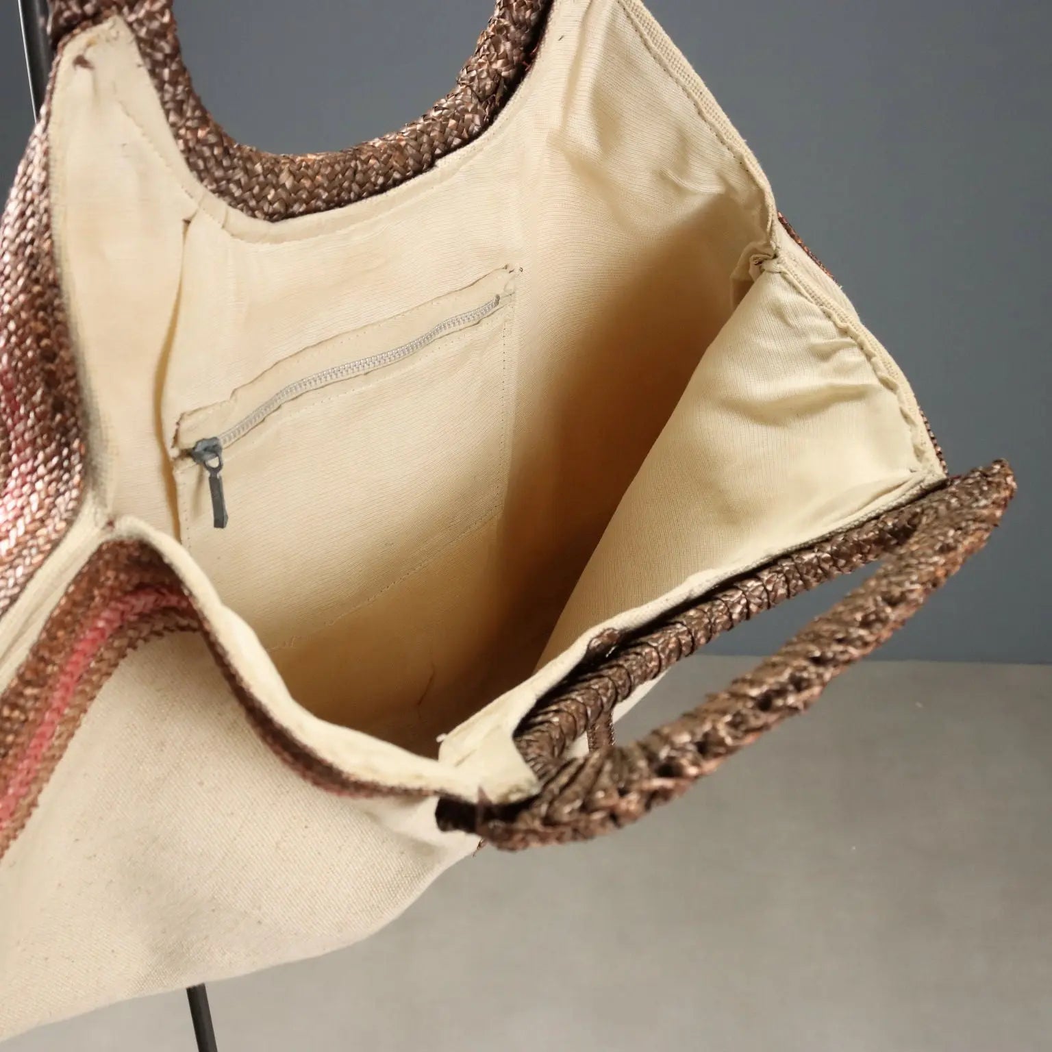 Hemp and Raffia Handbag 1970s-1980s