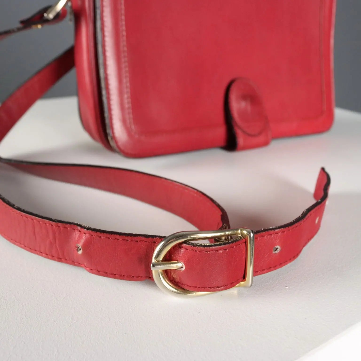 70s/'80s Red Leather Bag by Biki