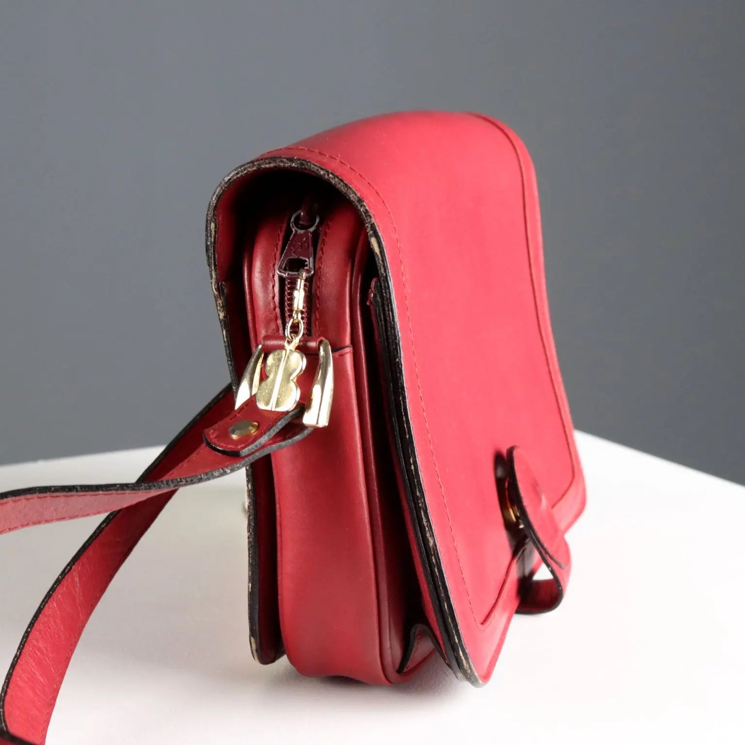 70s/'80s Red Leather Bag by Biki