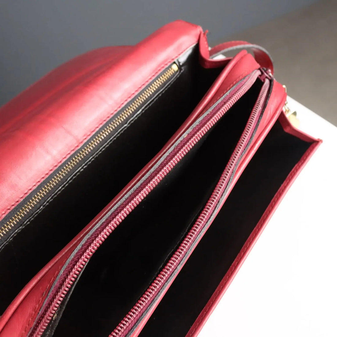 70s/'80s Red Leather Bag by Biki