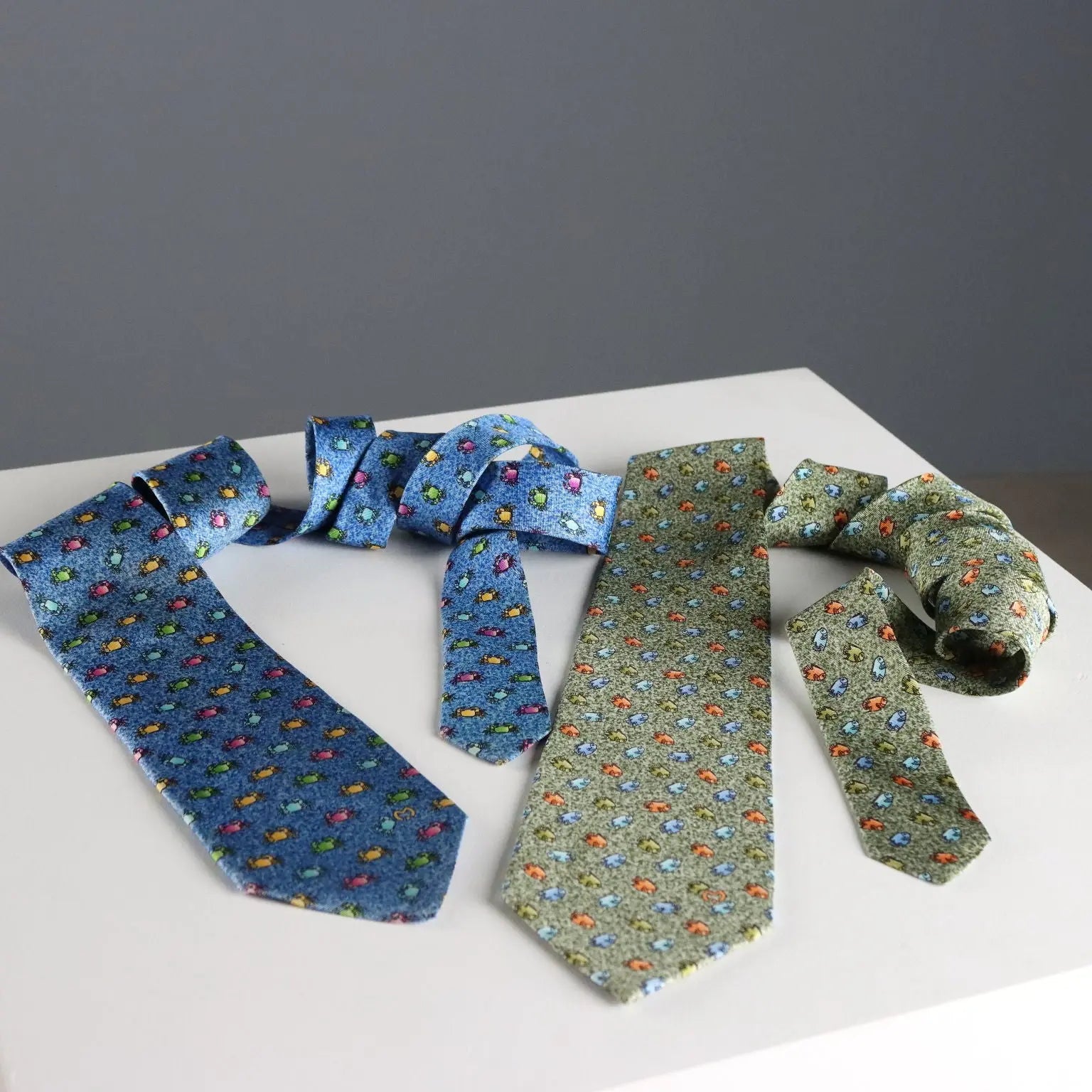 Mila Schön Vintage Ties Silk Sea Theme Germany 1980s-1990s