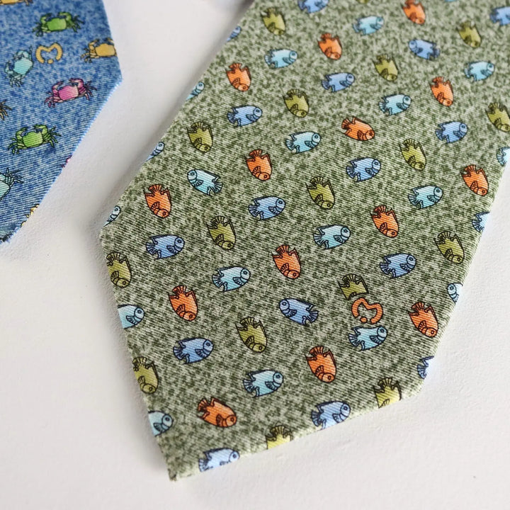 Mila Schön Vintage Ties Silk Sea Theme Germany 1980s-1990s