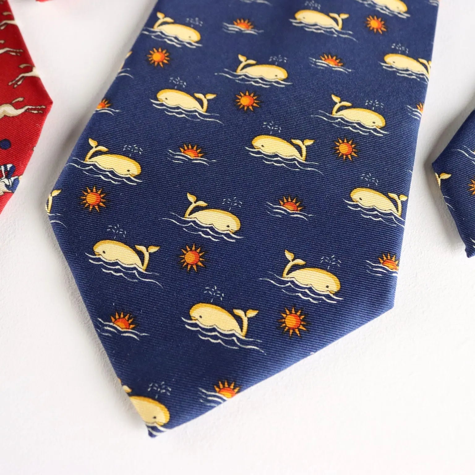 Vintage Ties Longchamp Coloured Silk France 1990s