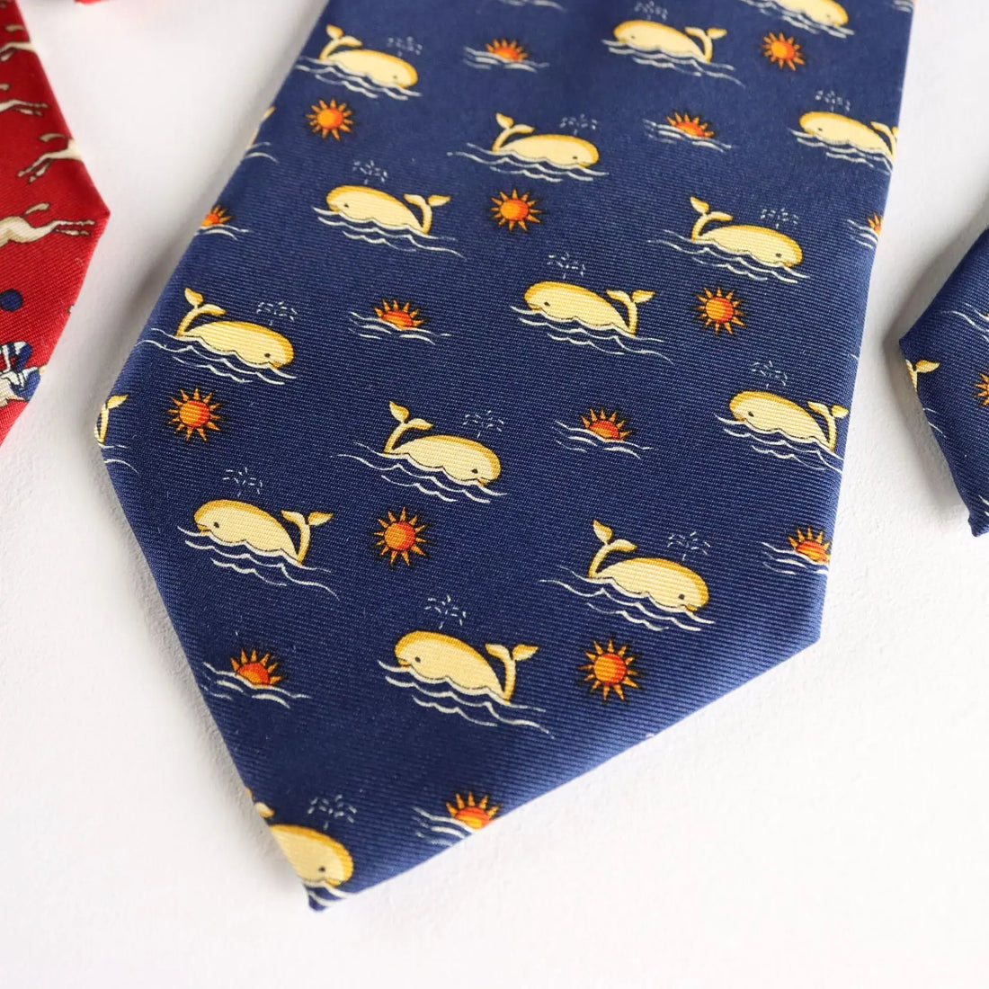 Vintage Ties Longchamp Coloured Silk France 1990s