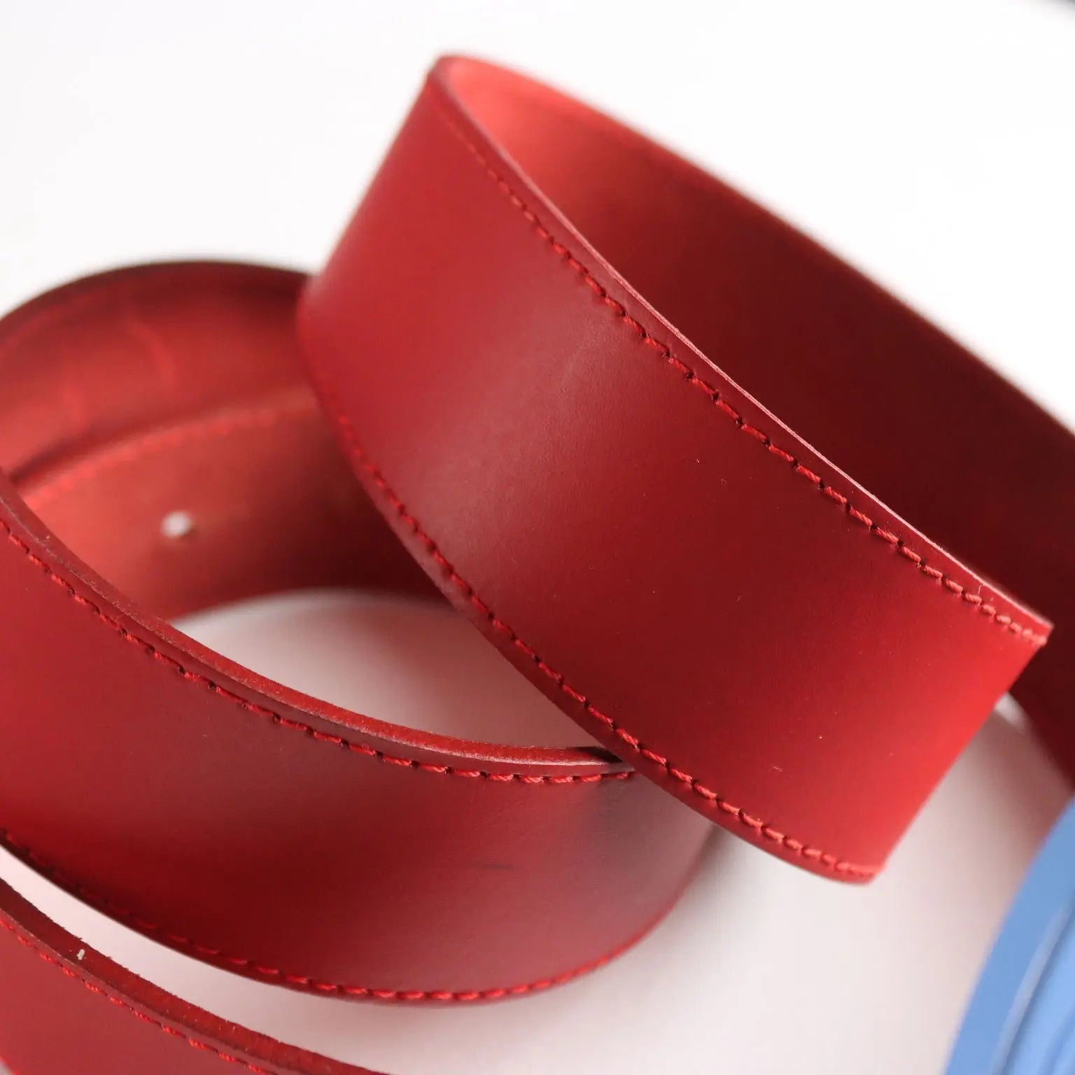 Moschino Vintage Belt Red Leather Italy 1980s-1990s