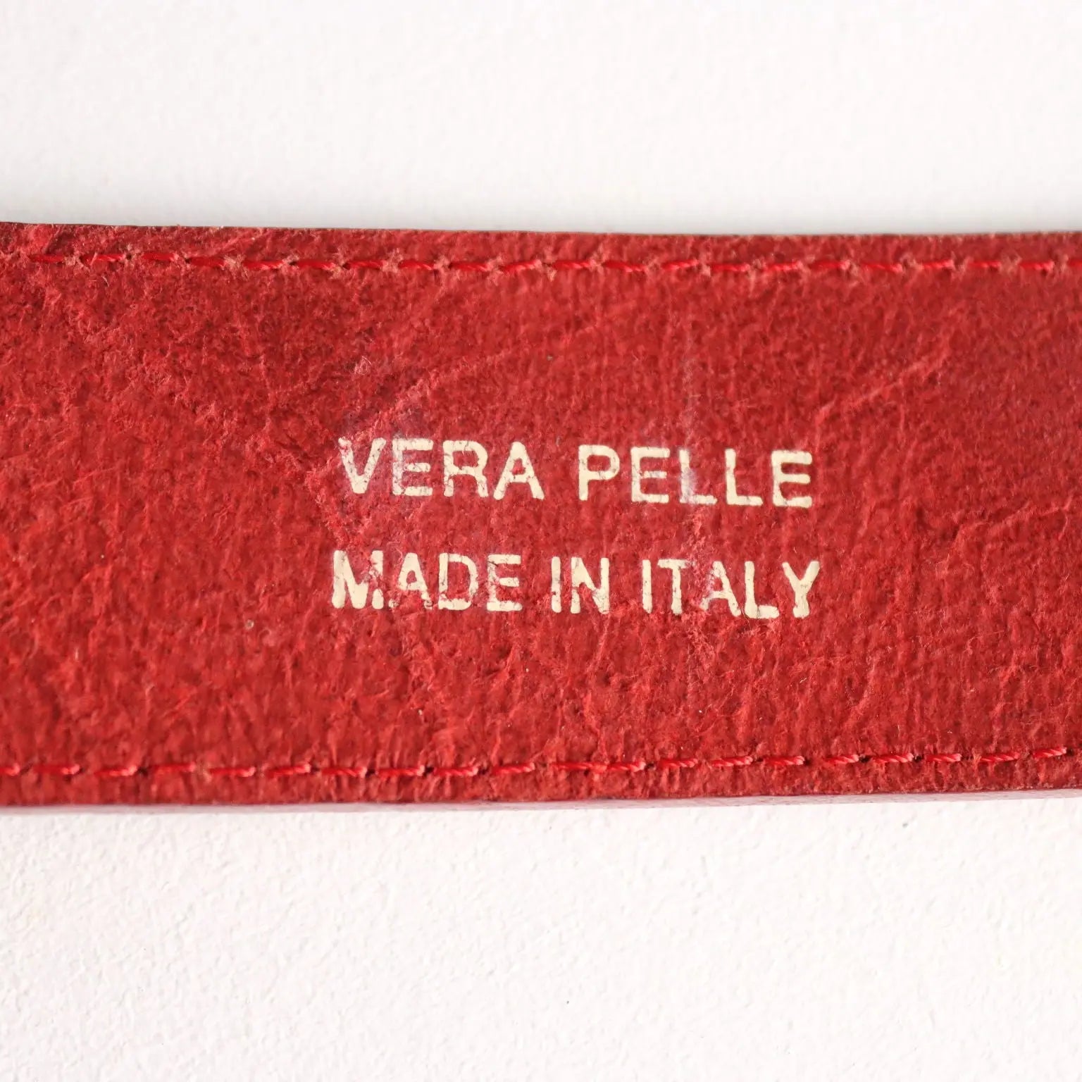 Moschino Vintage Belt Red Leather Italy 1980s-1990s