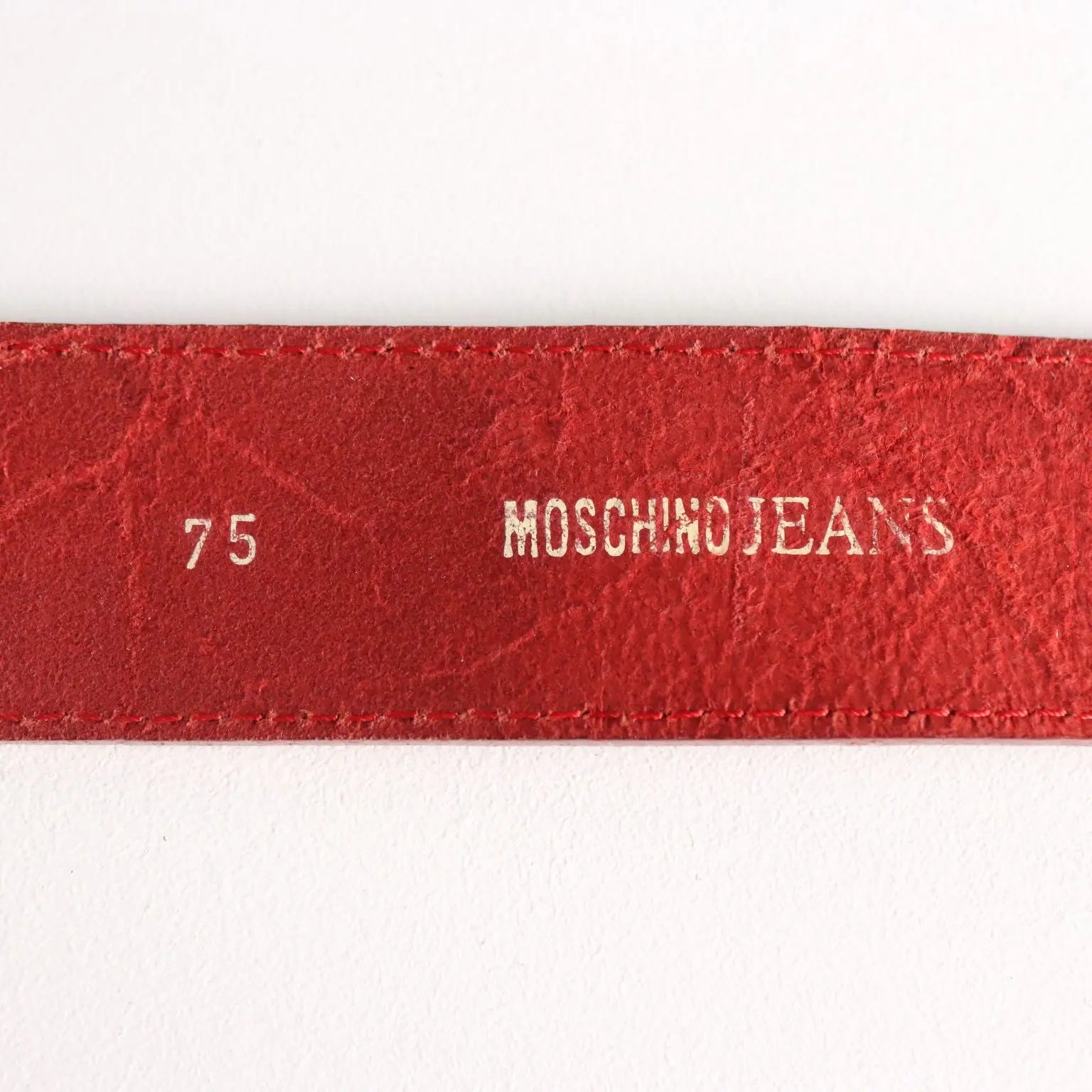Moschino Vintage Belt Red Leather Italy 1980s-1990s