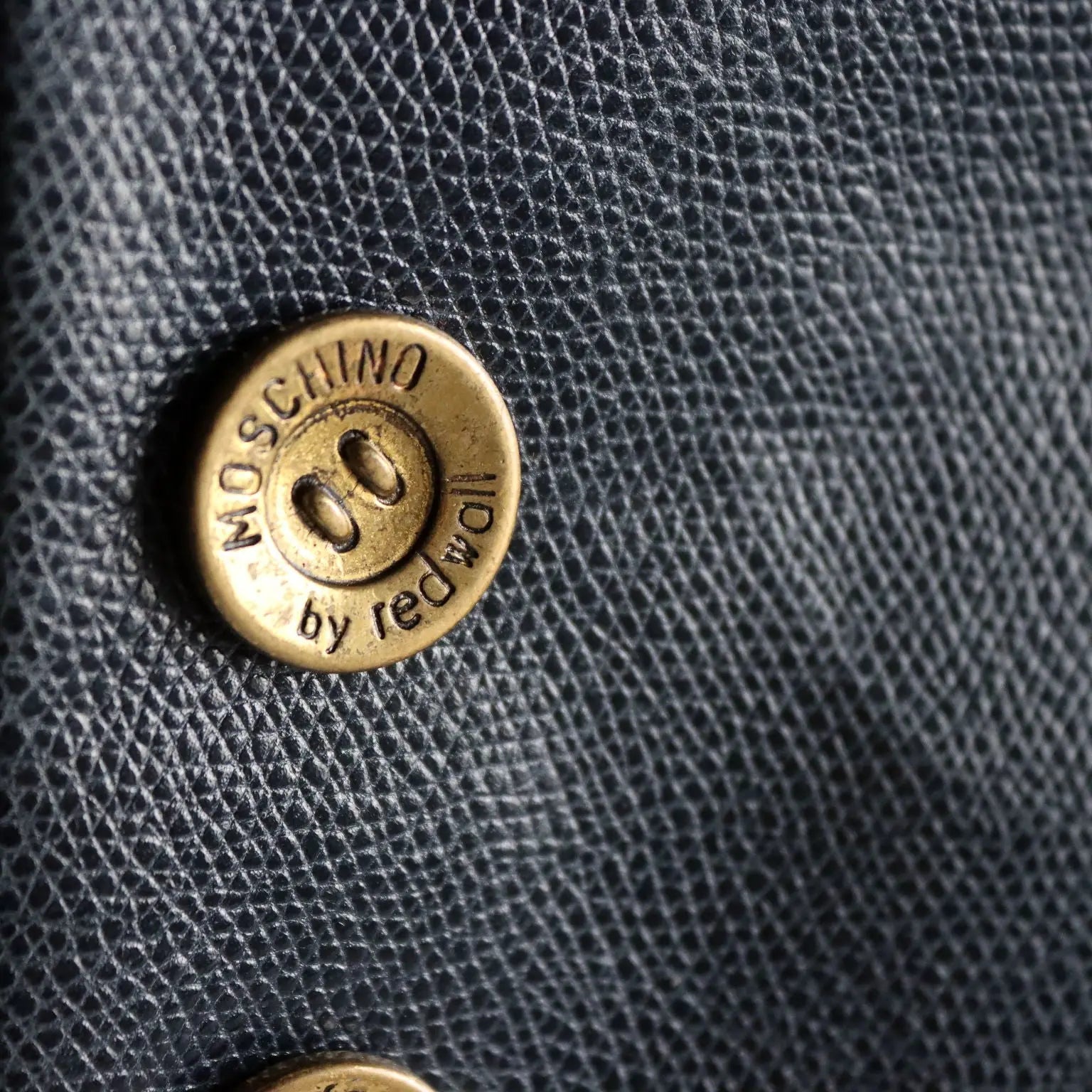 Moschino Redwall Handbag Blue Leather Metal Italy 1980s