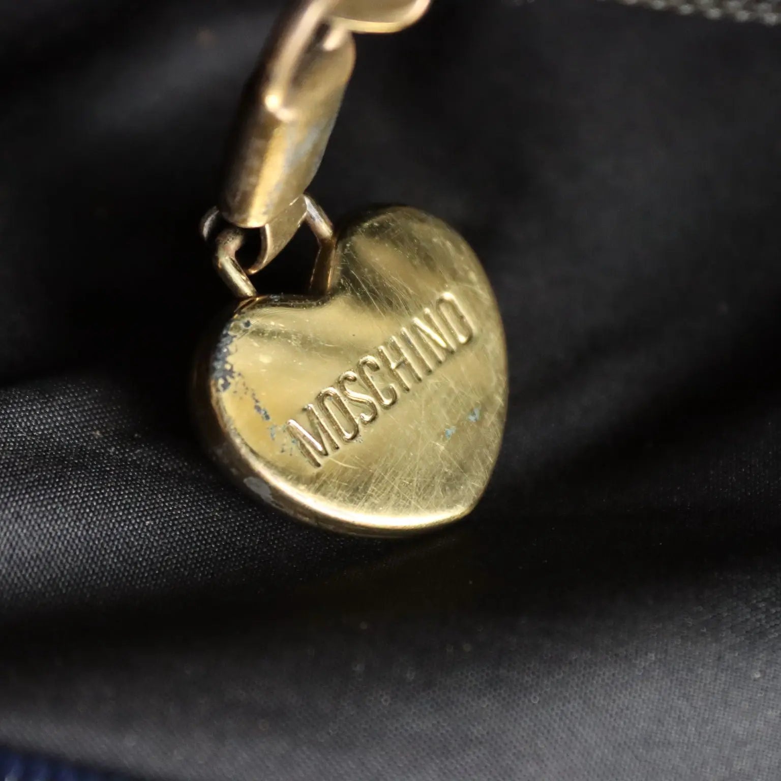 Moschino Redwall Handbag Blue Leather Metal Italy 1980s