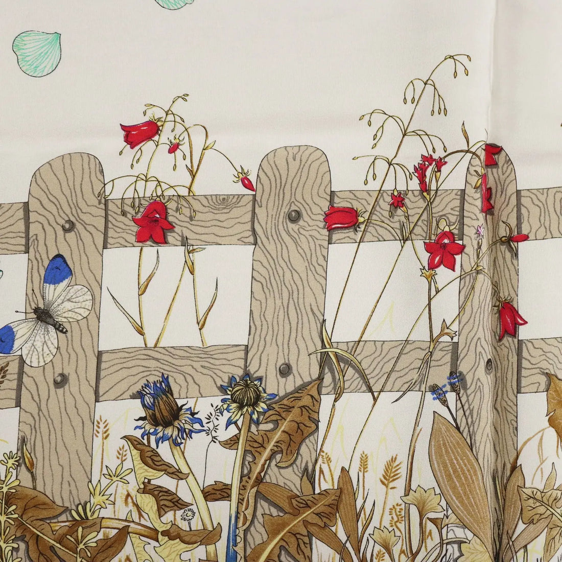 Mantero Vintage Scarf Silk Twill Bucolic Scene Italy 1980s-1990s