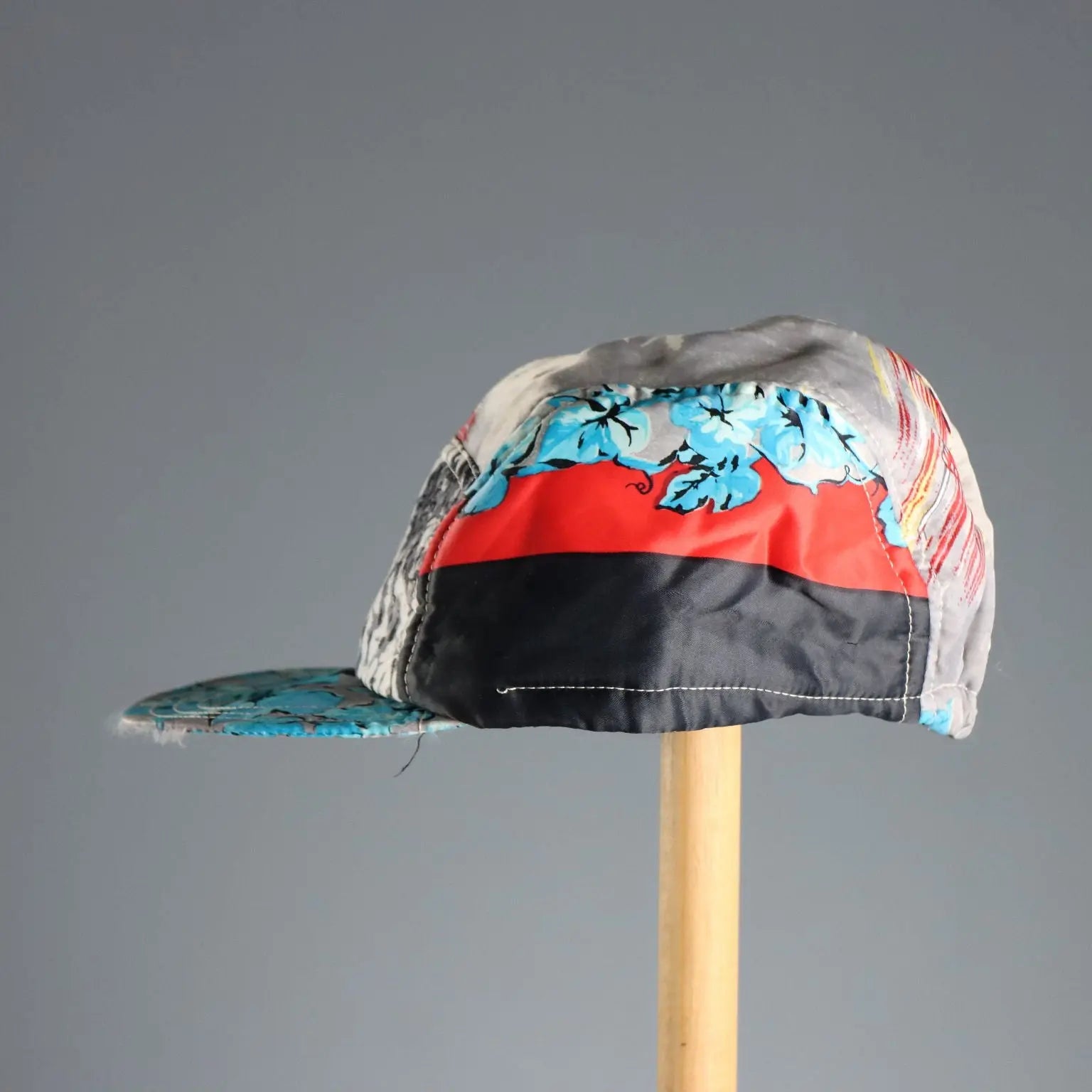 Versace Sport Patchwork Cap Nylon UK Size 6 7/8 Italy 1990s